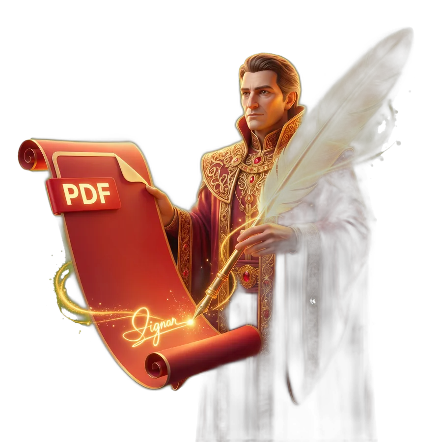 PDF'e dijital imza ekleme 3D illüstrasyon