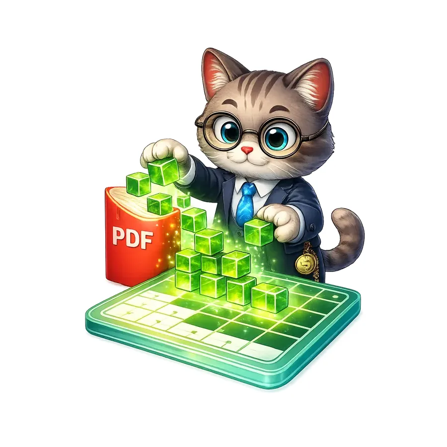 PDF tablosundan Excel'e dönüştürme 3D illüstrasyon